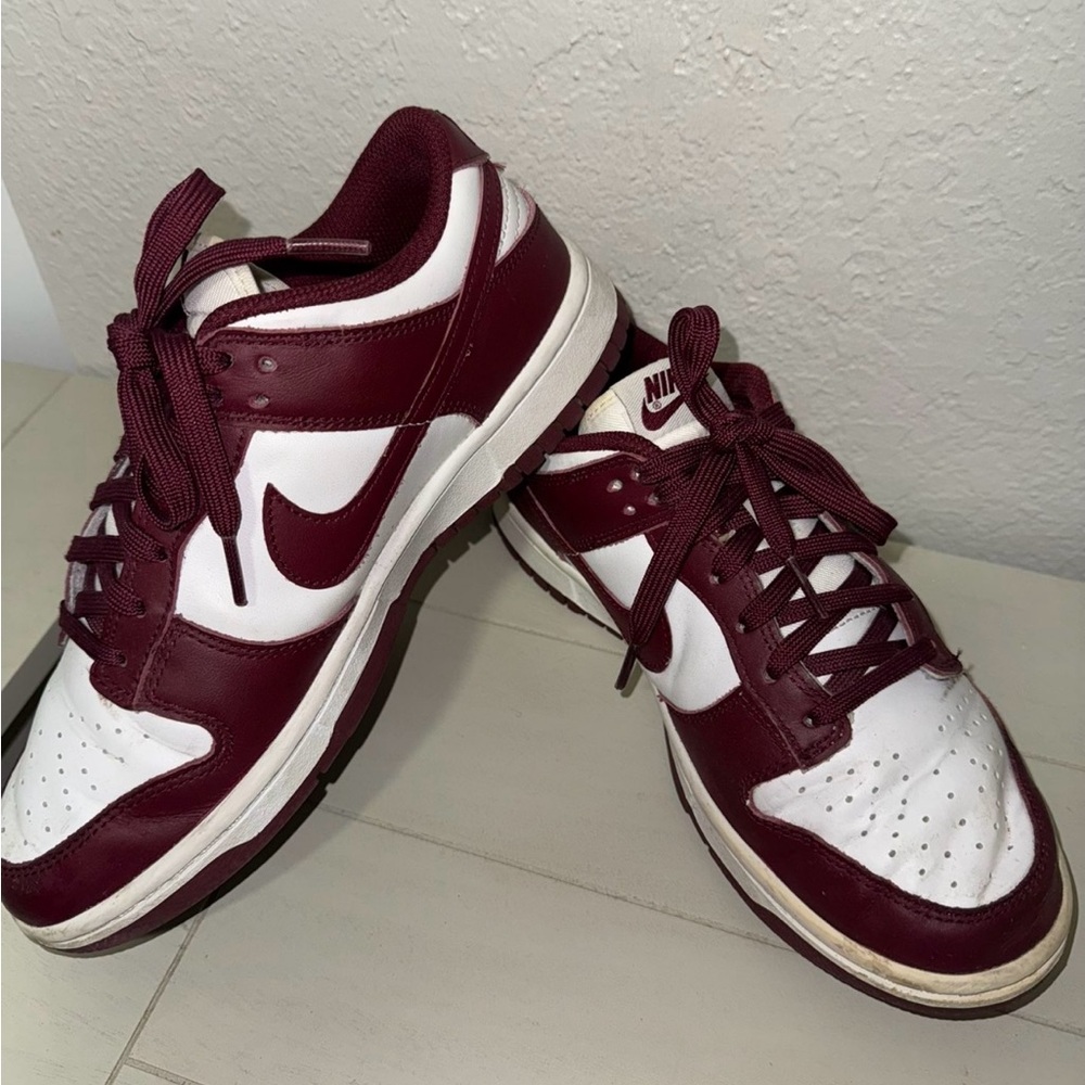 Nike Men's Burgundy and White Sneakers
